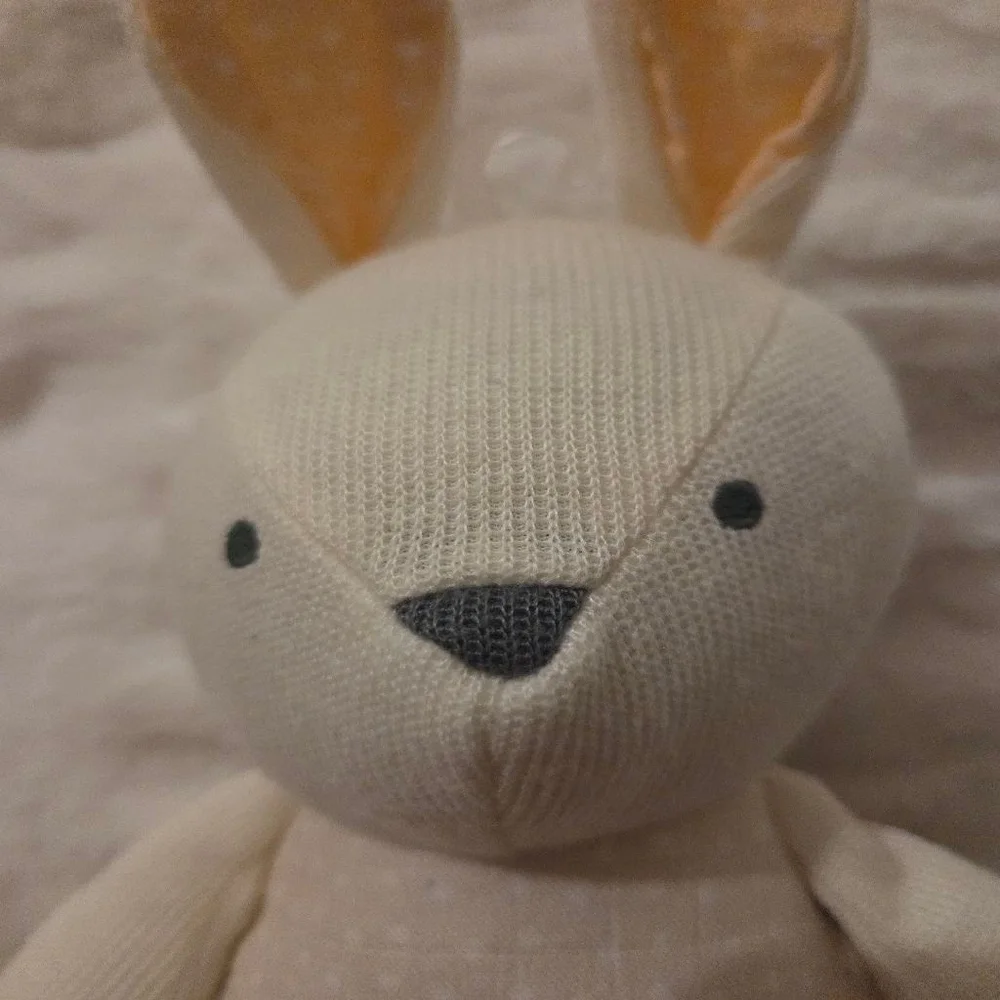 Baby Cloud Island Off-White Orange Bunny Plush Toy One Size